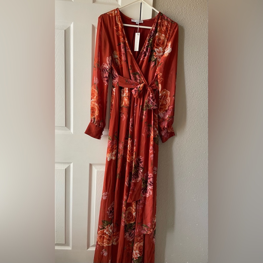 Baltic Born Rust Floral Maxi Dress